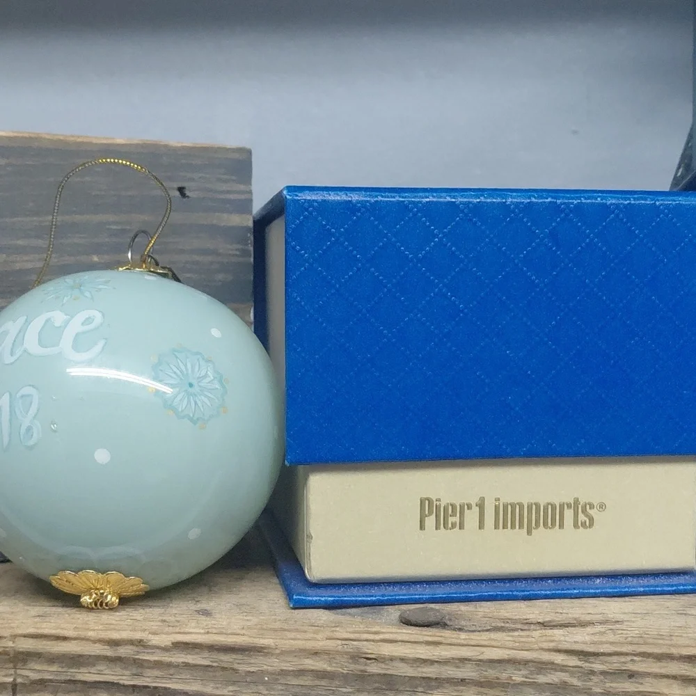 Pier 1 Blue Peace Ornament